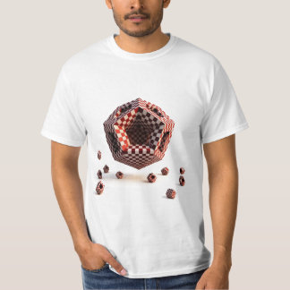 T-shirt Red & White Checkerboard Geometric Objects