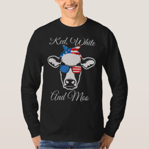 T-shirt Red White et Moo American Flag Cow 4 juillet