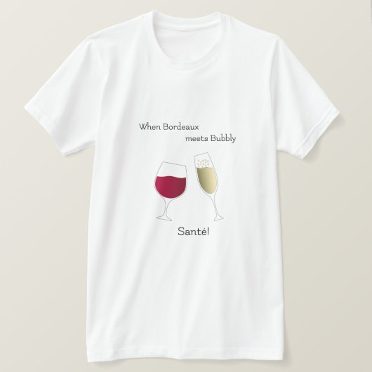 T-shirt Red Wine Champagne Bubbly encourage les toasts amu (Design devant)