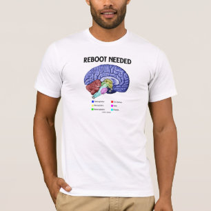 T-shirt Redémarrage nécessaire (Humour cérébral anatomique