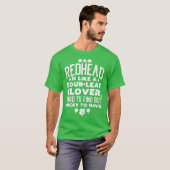 T-shirt Redhead Lucky Clover Ginger Funny Ginger St Day (Devant entier)