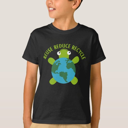 T-shirt Réduire la réutilisation de la tortue recyclée - S (Devant)