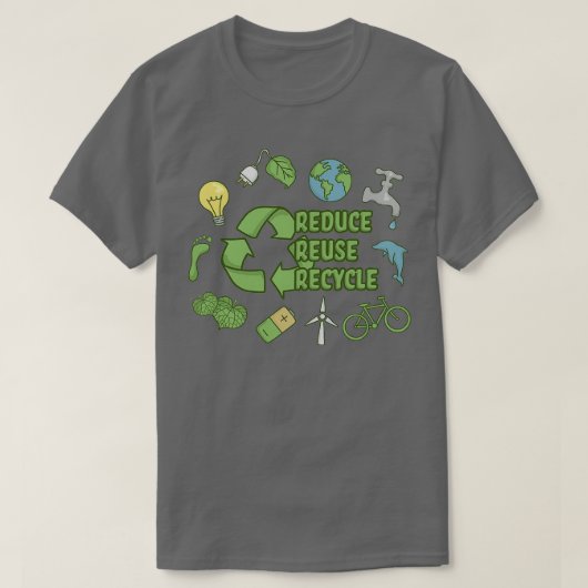 T-shirt Réduire la réutilisation recycler 1 (Design devant)