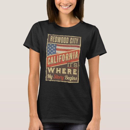 T-shirt Redwood City California (Devant)