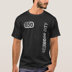 T-shirt Redwood City California 650 Indicatif régional Ret