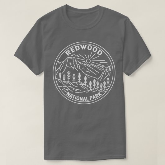 T-shirt Redwood National Park Californie Monoline (Design devant)