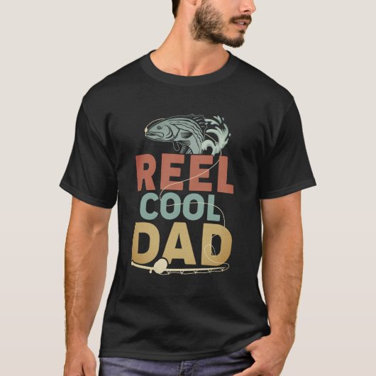 T-shirt Reel Cool Dad Fisherman Dad (Devant)