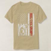 T-shirt Reel Cool Grumpy USA Drapeau Fête des pères de pêc (Design devant)