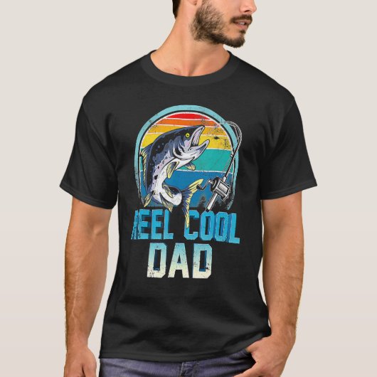 T-shirt Reel Cool Papa Basse Poisson Pêcheur Daddy Pêcher  (Devant)