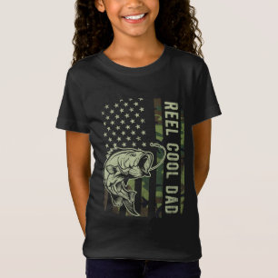 T-Shirt Reel Cool Papa Camouflage Da père du drapeau améri