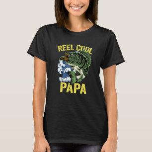 T-shirt Reel Cool Papa Fête des pères de pêche Papa Papa P