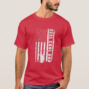 T-shirt Reel Cool Papa Fly Fishing Papa 4 juillet USA Drap