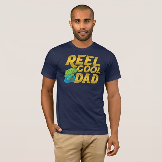 T-shirt Reel Cool Papa Fly Pêcher Gag (Devant entier)