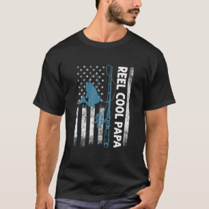 T-shirt Reel Cool Papa Papa Pêche USA Fête des pères Drape