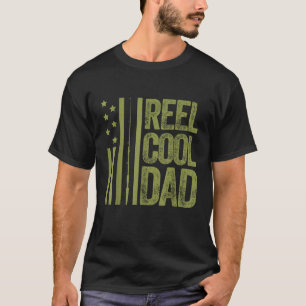 T-shirt Reel Cool Papa Pêche Papa Vétérinaire Patriote Rét