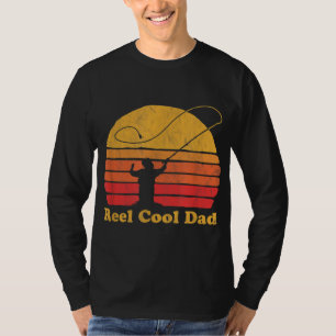 T-shirt Reel Cool Papa Vintage Fly Fishing Retro Distresse