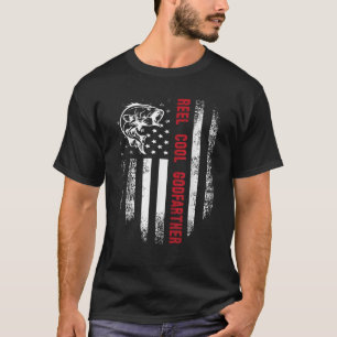 T-shirt Reel Cool Parrain American Flag Pêche Père s