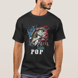 T-shirt Reel Cool Pop Camouflage Da père du drapeau améric
