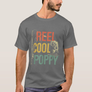 T-shirt Reel Cool Poppy Funny Retro Vintage Fishing Group