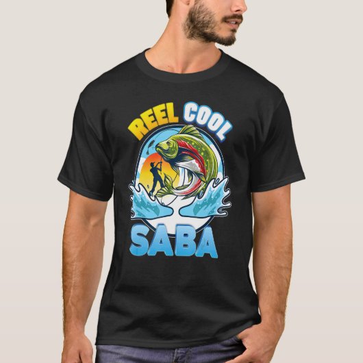 T-shirt Reel Cool Saba Pêche Papa Père Day Papa Papa Papa (Devant)