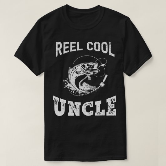 T-shirt reel cool Uncle fisherman father's day Fishing gif (Design devant)