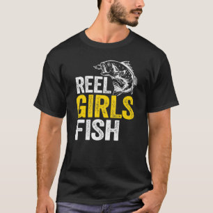 T-shirt Reel Girls Poisson Basse Pêche Drôle Pêcheuse Pêch