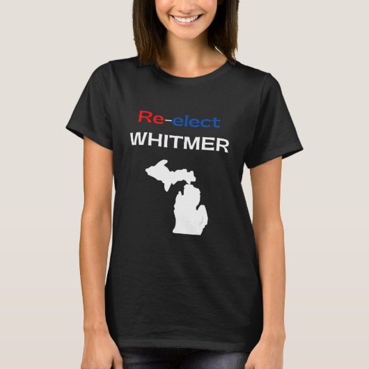 T-shirt Réélire Gretchen Whitmer Democratic Blue Michigan (Devant)