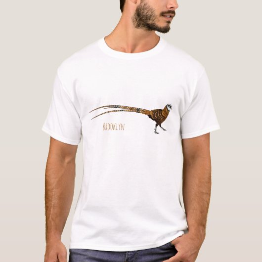T-shirt Reeves's pheasant bird cartoon illustration (Devant)