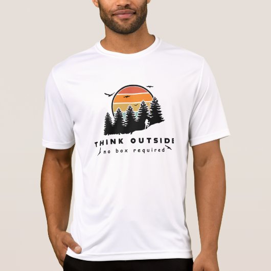 T-shirt Réfléchir hors de la boîte Aucune case requise (Devant)