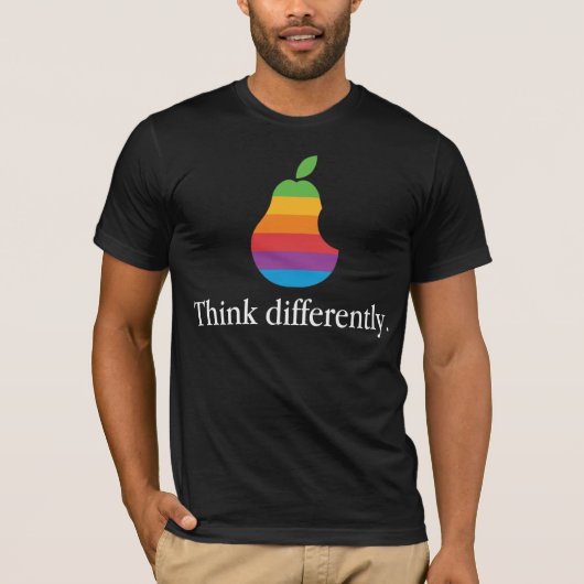 T-shirt Réfléchissez différemment - Retro Apple Parody T S (Devant)