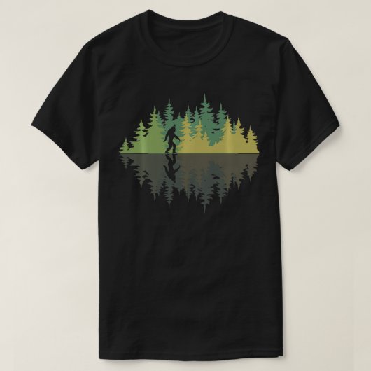 T-shirt Reflection Forest Trees Sasquatch Conspiracy Yeti (Design devant)