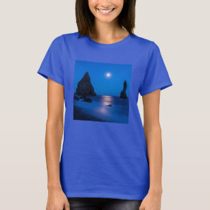 T-shirt Reflet du lever de lune Islande, Reynisdrangur