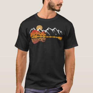 T-shirt Reflets de montagne du lac Guitar Shadow Love