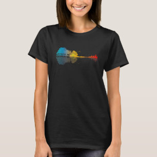 T-shirt Reflets de musique du lac de guitare Hommes de gu