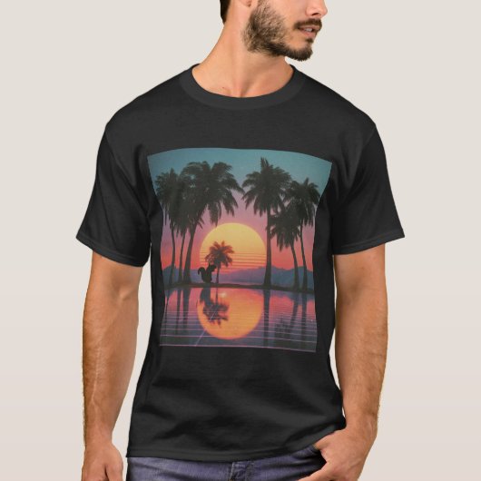 T-shirt Reflets du coucher de soleil avec écureuil (Devant)