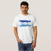 T-shirt Réflexion crocodile (bleu) (Devant entier)