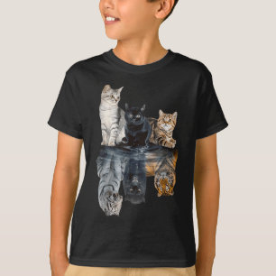 T-shirt Réflexion de chats Miroir Lion Cheetah Tiger Funny