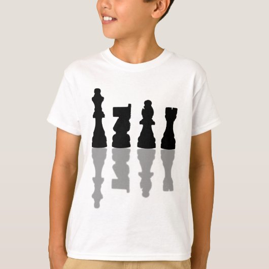 T-shirt Réflexion de pièces d'échecs (Devant)