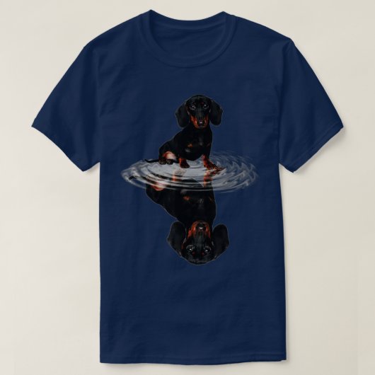 T-shirt Réflexion du chiot de Dachshund (Design devant)