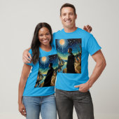T-shirt Réflexion Lune de nuit étoilée (Unisexe)