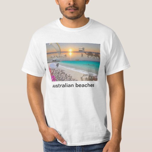 T-shirt RÉFLEXIONS des plages d'Australien d'once (Devant)