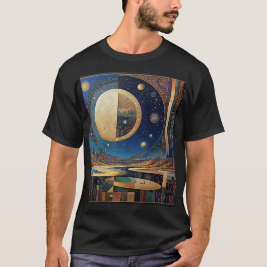 T-shirt Réflexions lunaires : Lune majestueuse et céleste (Devant)