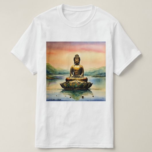 T-shirt Réflexions Zen : Méditation Bouddha Plan Collecte (Design devant)