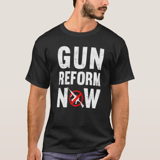 T-shirt Réforme des armes maintenant Anti deuxième amendem (Devant)