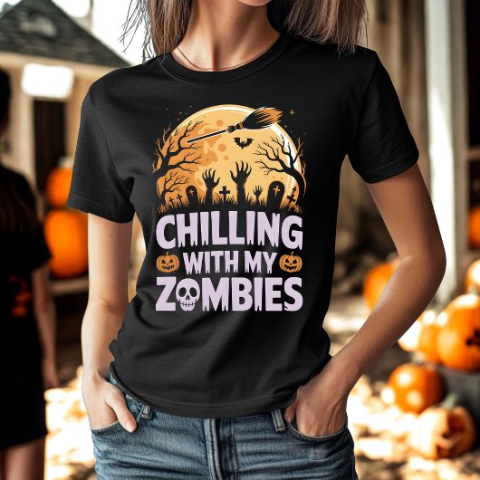 T-shirt Refroidissement avec mes zombies Effrayant Hallowe
