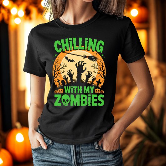 T-shirt Refroidissement avec mes zombies Effrayant Hallowe