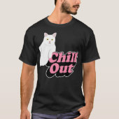 T-shirt Refroidissement - Chat Rétro Chillin En Rose Et (Devant)
