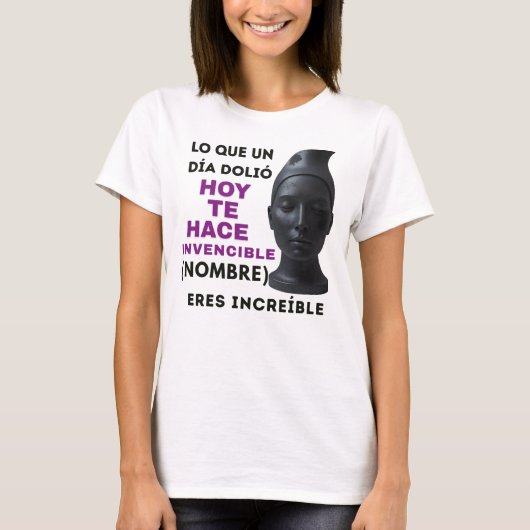 T-SHIRT REGALO PERSONALIZADO(NOMBRE)ERES INVENCIBLE (Devant)