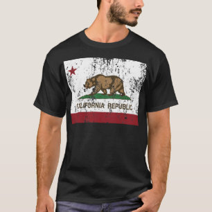T-shirt Regard affligé par drapeau de République de la