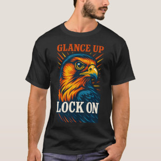 T-shirt Regard de faucon verrouillé sur le design pour les